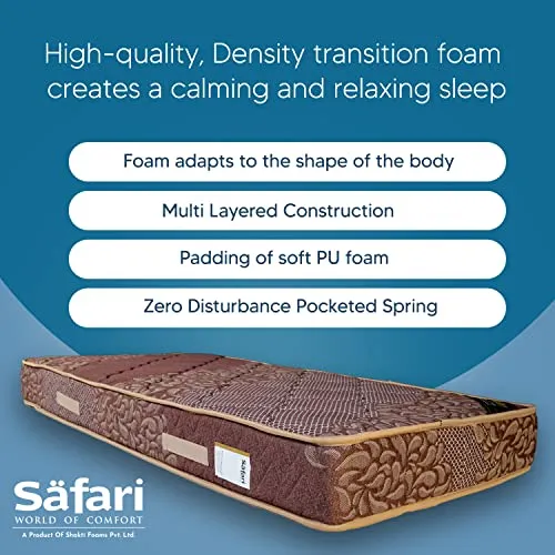 The Mattress Company | 5 Years Warranty | Pocketed Spring Queen Size Size Bed Mattress, Luxury 5 inch Thickness (72x60x5)
