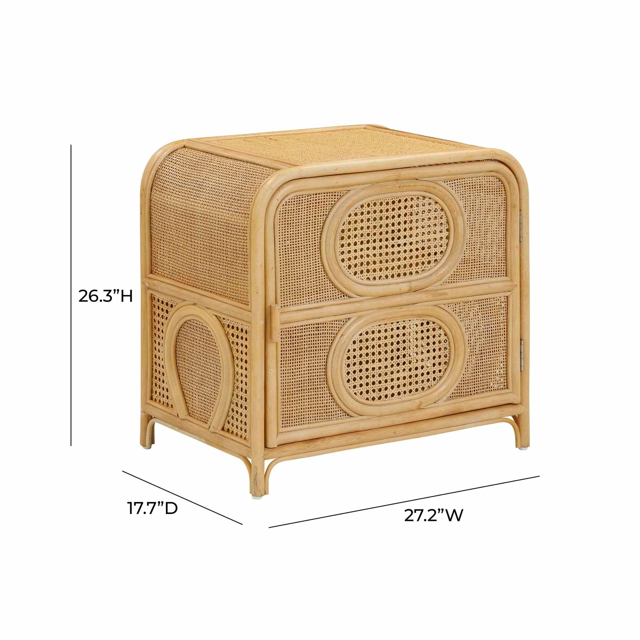 Tina Rattan Nightstand, Natural