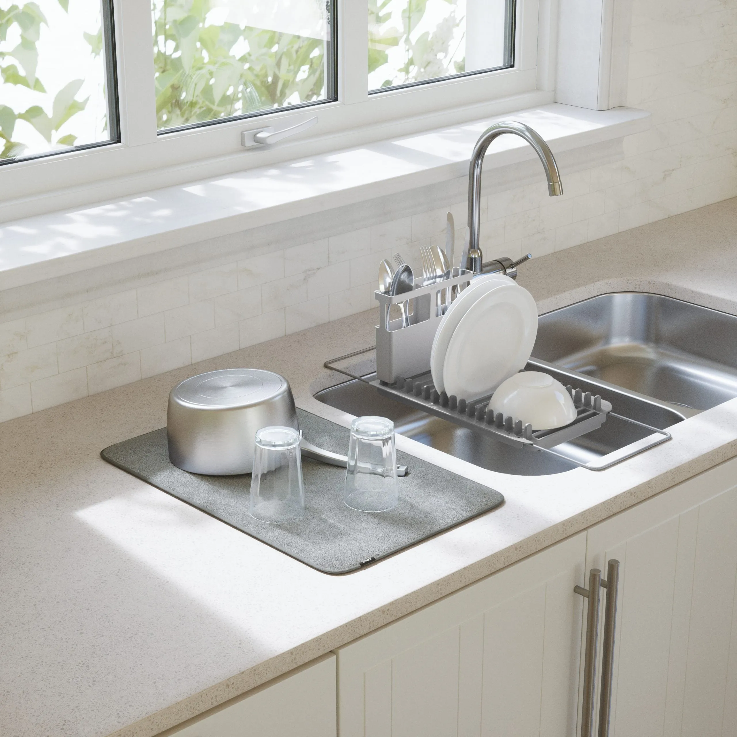 UDRY OVER THE SINK DISH RACK CHARCOAL