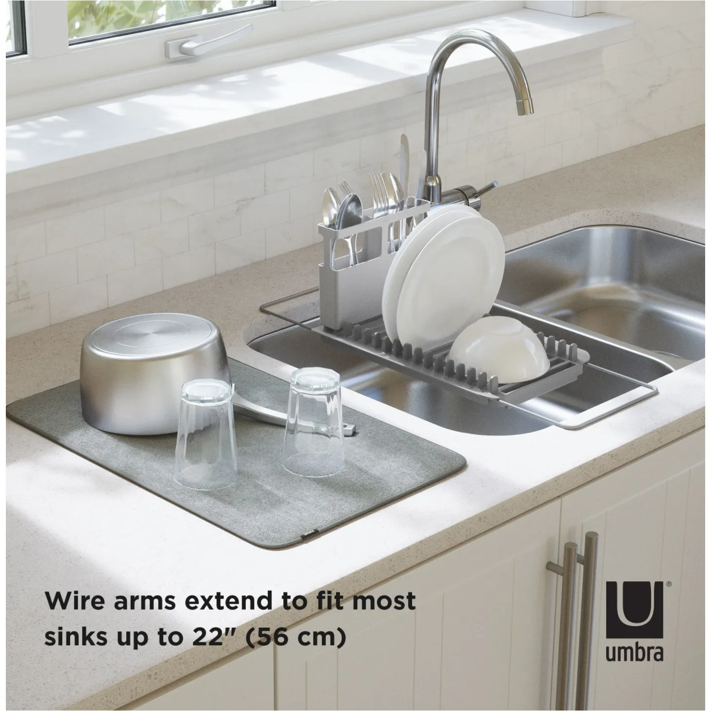 UDRY OVER THE SINK DISH RACK CHARCOAL