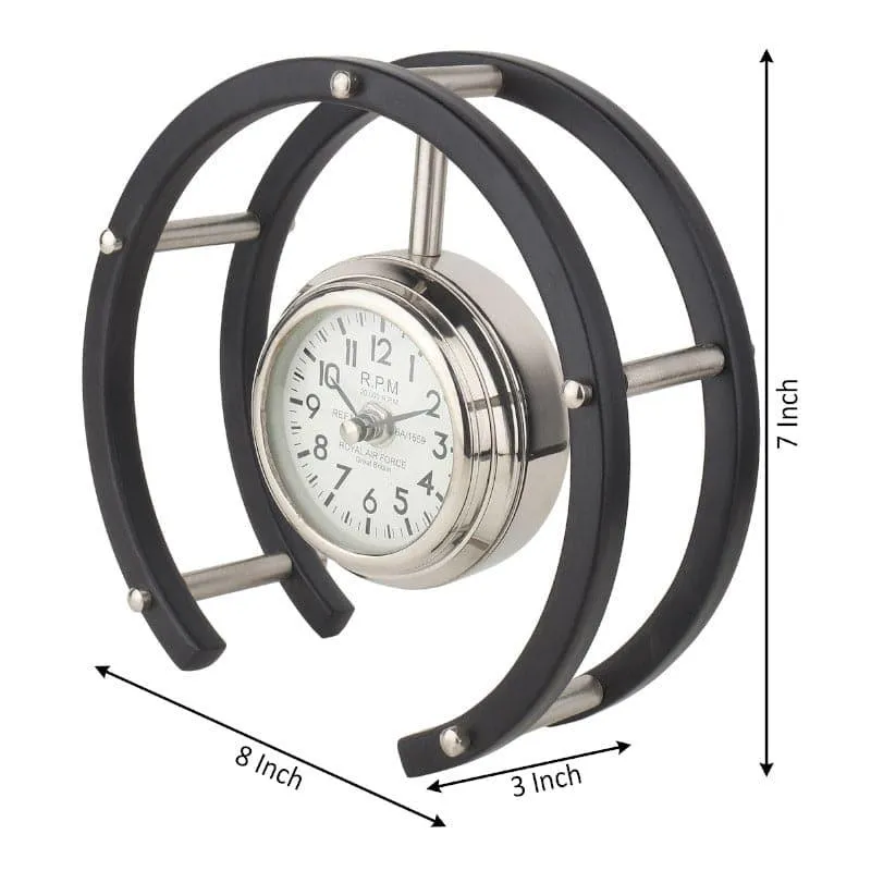 Vandra Round Table Clock - Silver