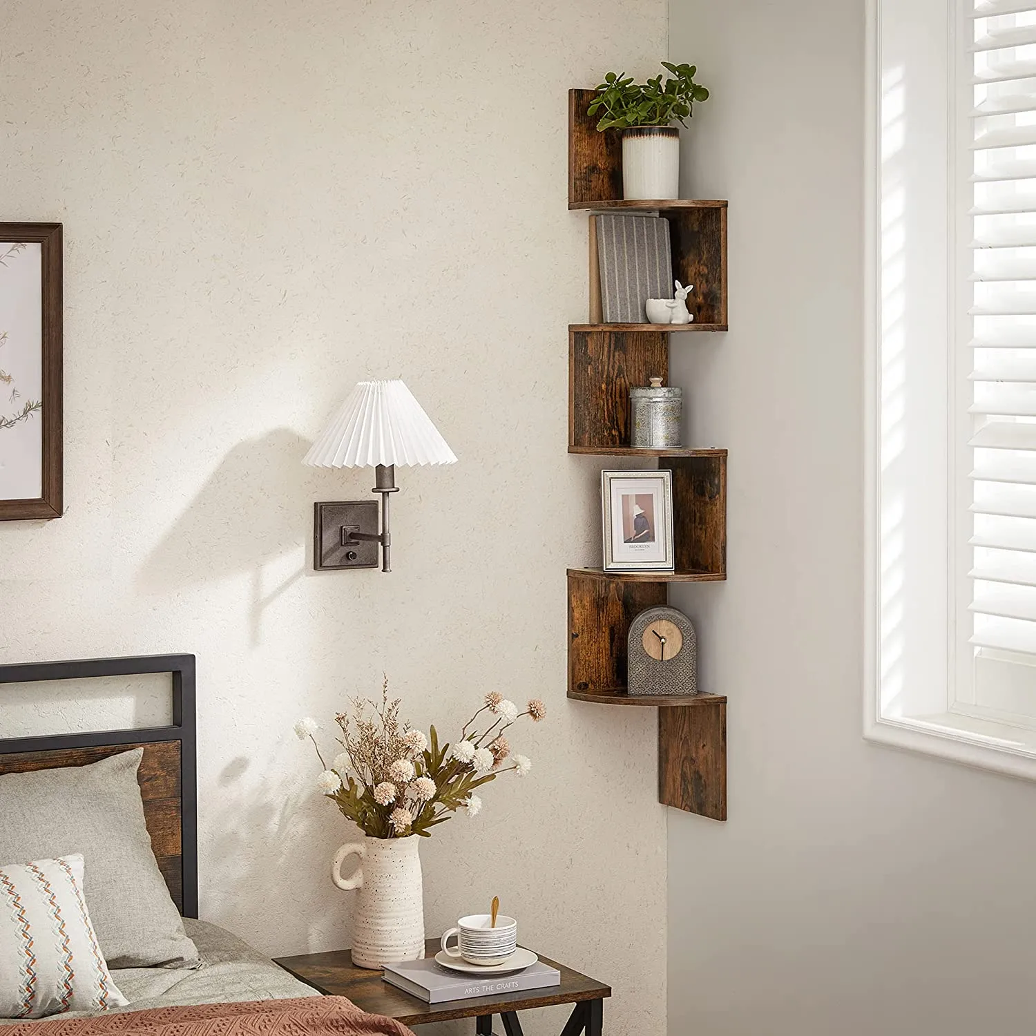 VASAGLE Floating Corner Shelf - 5-Tier