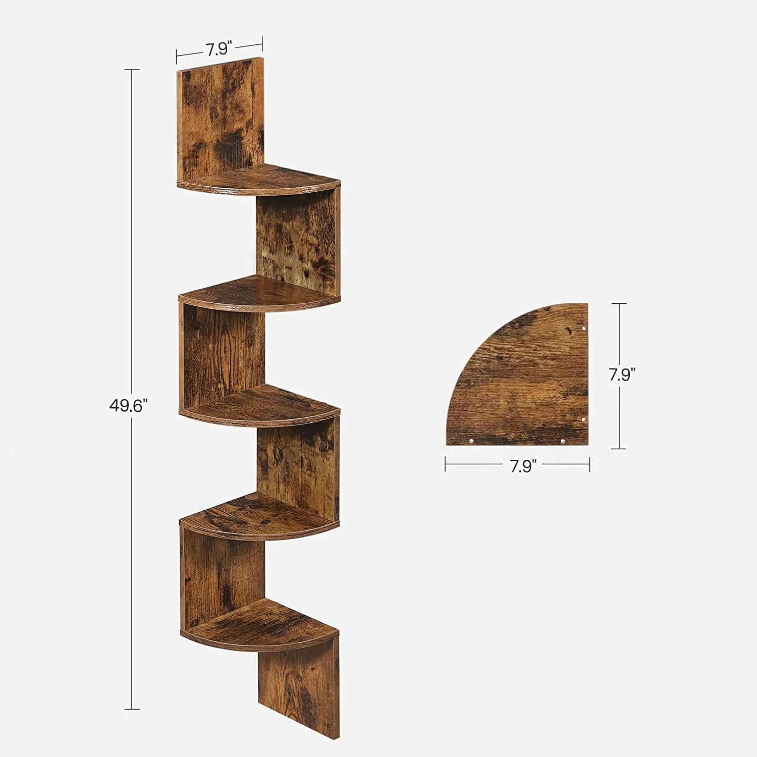 VASAGLE Floating Corner Shelf - 5-Tier