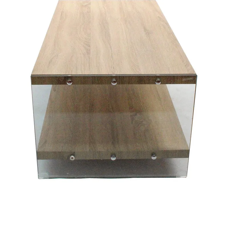 Wooden Coffee Table With Side Glass Ct-122