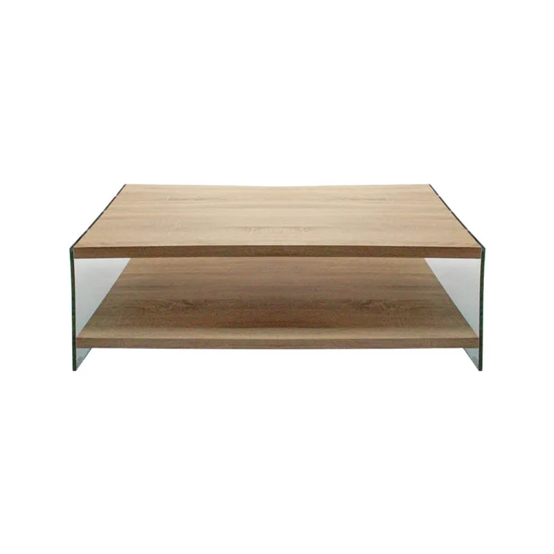 Wooden Coffee Table With Side Glass Ct-122