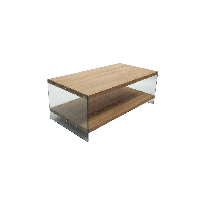 Wooden Coffee Table With Side Glass Ct-122