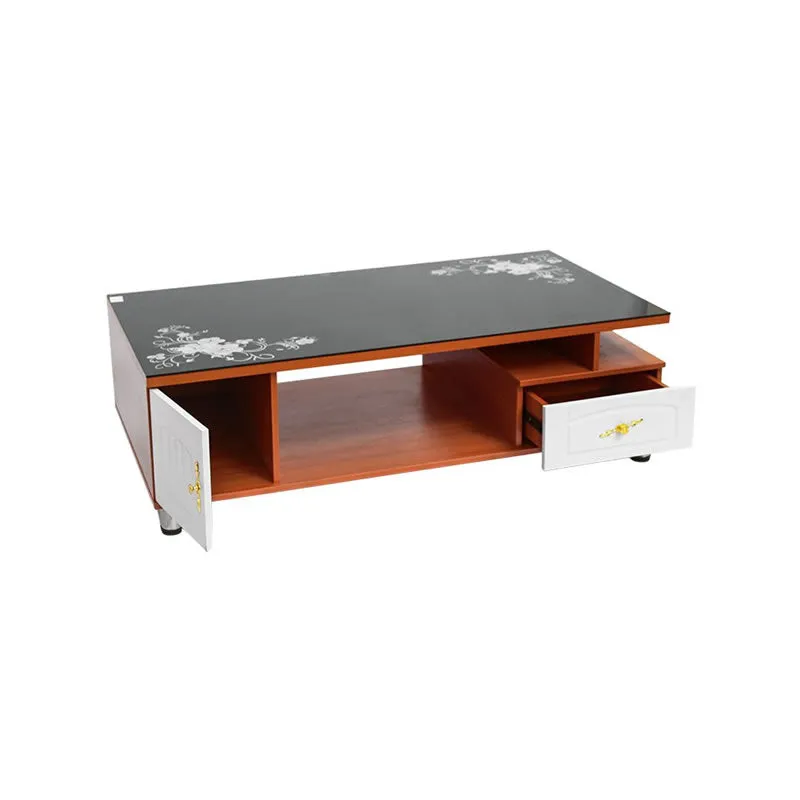 Wooden Extensive Coffee Table Added With Glass Dg5106